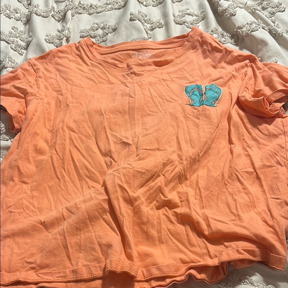 Bonnie Baby Orange Top with Blue Heart